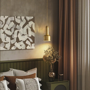 Nordic Style Single Head <b>Small</b> Pendant Light Retro All-Copper <b>Bar</b> Counter Dining Room Lamp Long Cord Creative American Style for - Product Image 4