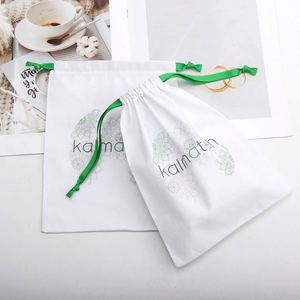 Sac à cordon en coton et lin écologique, résistant à l'humidité, petit format, avec logo personnalisé imprimé, réutilisable pour l'emballage cosmétique - Product Image 5