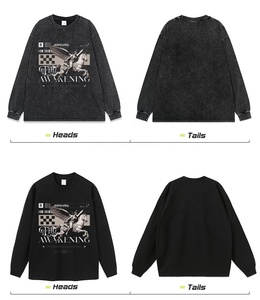 Sudadera con capucha de algodón de invierno High Street Vintage Pegasus Angel, estilo holgado y descontraído, con efecto desgastado, de marca de moda con diseño de personaje, para parejas - Product Image 3