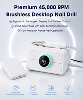Machine à ongles sans fil sans balais 45000 tr/min, vitesse réglable avant/arrière, lime à ongles pour le retrait et le façonnage des gels