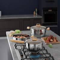 Yolecen moderne épaissi en acier inoxydable 304 marmite à soupe à deux couches marmite à vapeur à Double oreille cuisinière à Induction pour gaz domestique