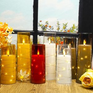 Bougie LED à piles en plastique acrylique blanc chaud, prix d'usine, pour décoration de mariage, dîner, Noël - Product Image 3