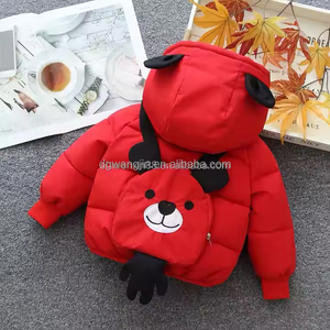 Vestes d'hiver chaudes pour bébés et enfants, en denim à imprimé animal, réversibles, pour garçons, vêtements d'hiver respirants en coton - Product Image 4