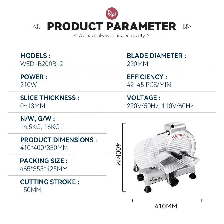 Welldone 9 Inch Semi-automatic Electric Frozen Meat Cutting Slicer ...