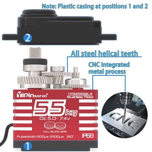 YIPINservo 55KG YP3255BLS Digitaler Servomotor Bürstenlos Hochdrehmoment Metall Winkelgesteuert IP68 1:8 1:10 <span class=keywords><strong>TRX6</strong></span> Scx10 RC Crawler - Product Image 3