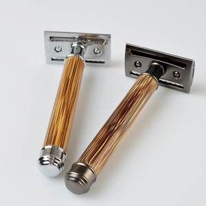 Negro Natural de bambú de <span class=keywords><strong>cero</strong></span> residuos reutilizables doble de seguridad borde afeitar cuchillas de afeitar para los hombres - Product Image 5