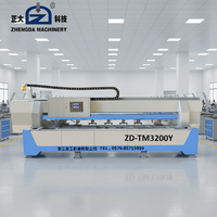 Machine à découper la pierre ZHENGDA, commande électrique PLC à 45 degrés, moteur 15KW, multifonctionnelle, longueur maximale 3200mm pour plan de travail de cuisine