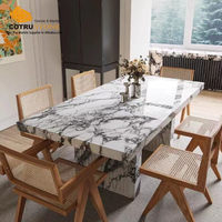Table ronde blanche en marbre pour alto Calacatta pour meubles de salon modernes