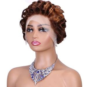 <span class=keywords><strong>Cheveux</strong></span> brésiliens vierges en gros à prix abordable pour perruques bouclées sans colle, coloris brun foncé/clair, coupes courtes bob pour femmes noires - Product Image 1