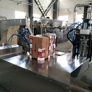 Cung cấp đường thẳng chất lỏng Sữa nước trái cây nước giải khát bột nước Roof Top hình dạng đầu hồi đóng nắp điền niêm phong máy - Product Image 4