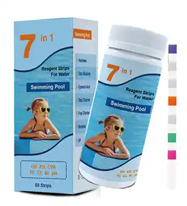 Kit de probador de piscina y spa, 7 en 1, para ácido ciránico, cloro, ph y más