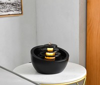 Fontaine avec lumière LED pour l'intérieur, effet diffuseur d'eau, décoration d'intérieur, moderne et simple, lumière blanche chaude