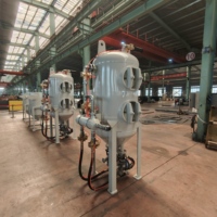Pot de sablage continu à double chambre et double pistolet de 700 L, réservoir de sablage industriel pour l'élimination de la rouille, certifié CE