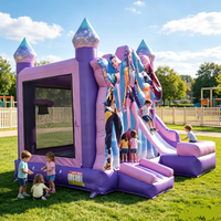 Château Gonflable Commercial avec Toboggan et Aire de Rebond pour Filles, Idéal pour Anniversaires d'Enfants, Événements et Location Extérieure