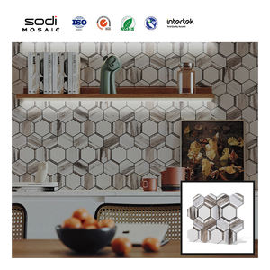 Panel de pared impermeable para baño <span class=keywords><strong>3D</strong></span> Peel & Stick Hexágono Autoadhesivo PVC Compuesto Gel Azulejos de mosaico - Product Image 1