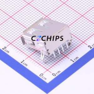 USB-302-T USB Connector Bent Lead Through Hole Connector Type-A USB 2.0 Female Right Angle Insert - Product Image 2