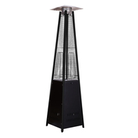 Calentador de Patio a Gas LPG Moderno de Fácil Montaje con Distribución de Calor de 360 Grados, Negro, para Uso en Exteriores y en el Hogar