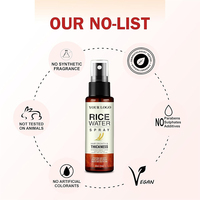 Eau de riz naturelle pour soins du cuir chevelu biologique de marque privée OEM pour femmes et hommes, eau de riz fermentée infusée à la biotine en vaporisateur