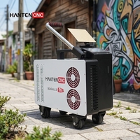 Machine de nettoyage au laser pulsé 300W pour l'élimination des graffitis, le nettoyage des murs, la restauration des meubles en bois HANTENCNC