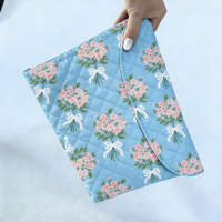 Housse d'ordinateur portable matelassée en coton, avec motifs personnalisés, pour le travail, le bureau, les voyages, rangement et protection rembourrée