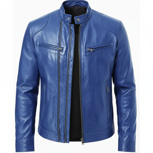 Chaquetas de cuero PU con estilo para hombre de alta calidad, ropa de calle para hombre, abrigos de motocicleta rojo vino, lona, cuero de imitación negro - Product Image 1