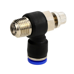 Válvula de aire de conexión rápida tipo SL de 6.35 mm (1/4 pulg.) en ángulo, válvula de control neumática para gas a temperatura normal - Product Image 1