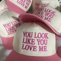 Sombrero de camionero de ala curvada occidental Retro Vintage sombrero Snapback rosa de moda para mujer vaquero de Campo Lindo estilo preppy tela de algodón