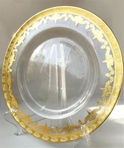 Assiettes de présentation en verre doré antique à motif floral pour décoration de mariage en gros - Product Image 4