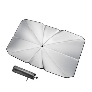 Parasol Curvo para Coche, Tipo Sombrilla, para Parabrisas Delantero, con Cinta Plateada, Retráctil, Aislamiento Térmico, Protección Solar, Ajuste Universal - Product Image 2