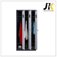 Armoire de rangement métallique à 3 portes en acier, verrouillable, pour usage commercial, multifonctionnelle, pour écoles et gymnases, vente en gros