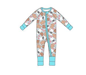 Qingli OEM fábrica personalizada para bebé sin arancel Eco-suave leche <span class=keywords><strong>seda</strong></span> otoño occidental estampados ropa informal bebé cremallera monos - Product Image 5