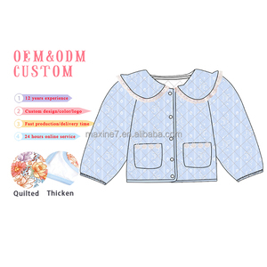 Giacca personalizzata per bambini con bottone trapuntato in cotone caldo, <span class=keywords><strong>cappotto</strong></span> <span class=keywords><strong>invernale</strong></span> per ragazze con stampa natalizia e motivi floreali - Product Image 6