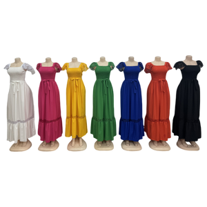 slim fit dress slacks Old Fashioned Vintage Maxi Dress with Long Sleeves main image 1