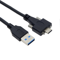 Conector de Alimentación USB Tipo C Macho para Montaje en Panel, Personalizado, con Contactos de Bronce de 3A y Bloqueo por Tornillo