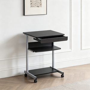 Support d'<span class=keywords><strong>imprimante</strong></span> mobile avec tiroir, étagère ouverte à 3 niveaux, cadre métallique robuste, bureau roulant pour le rangement d'imprimantes à domicile ou au bureau - Product Image 2