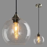 TSINYELustre de style industriel restaurant nordique moderne minimaliste chambre lampe de chevet bar lustre en verre haricot magique