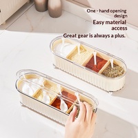 Plastic Food-Grade Kitchen Seasoning Box with Integrated Compartmentalized Condiment Storage Set for Salt and MSG