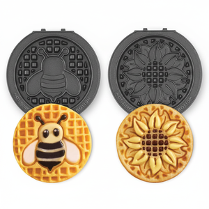 Sunflower Bee Mini System Two 4 Plaques à gaufres amovibles antiadhésives, lot de 2 plaques, compatible avec les gaufriers et plaques de cuisson - Product Image 2