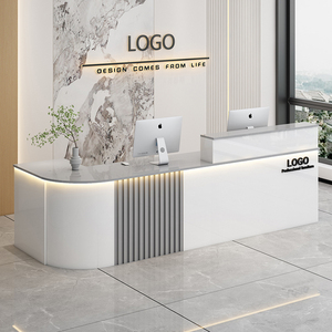 Custom Bar Counter Cash Register <strong>Desk</strong> <strong>Compact</strong> Store Counter Curved <strong>Corner</strong> Table Minimalist Modern Reception Company Front <strong>Desk</strong> - Product Image 2