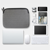 Sac de voyage gris en néoprène de 13 pouces, housse de protection pour ordinateur portable