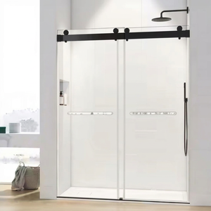 DEEZON Factory Direct Residential Double Tempered Glass Frameless Shower Sliding Door Price - Product Image 1