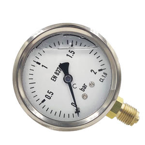 Manomètre hydraulique 2bar manomètre antichoc et étanche en laiton gazole air chaudière à vapeur manomètre monté sur le fond - Product Image 3