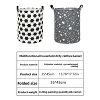 Panier à linge rond pliable en coton et lin 35x45cm, idéal pour le rangement des vêtements sales, des poupées, pour la chambre, la salle de bain et les chambres d'enfants - Vente en gros usine