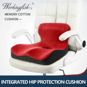 Workingfish – oreiller de soutien <span class=keywords><strong>lombaire</strong></span> en mousse à mémoire de forme, coussin de dossier de siège intégré, coussin de siège confortable pour chaise de bureau - Product Image 2