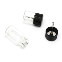 Flacon en verre borosilicate personnalisé de 5 ml et 7,5 ml, hermétique et anti-odeur, pour pilules, avec cuillère en acier inoxydable
