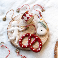 Nordique Danemark Style Mini pendentif fer décorations d'arbre de noël anges âgés pentagramme elfe cloches sacs pour accrocher pour