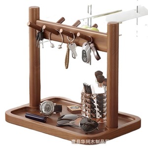 Wooden Storage <b>Rack</b> For Entryway Key Watch <b>Glasses</b> Desktop Organizer Standing Type Rectangle Solid Wood Display <b>Rack</b> - Product Image 5