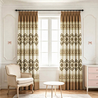 Rideaux en polyester à motif traditionnel intemporel, légers et lisses, imprimé classique pour des aménagements de fenêtres élégants