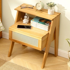 Table de <span class=keywords><strong>chevet</strong></span> moderne en bambou, élégante, pour chambre à coucher, salon, rangement, table d'appoint, table de <span class=keywords><strong>chevet</strong></span> en bois avec tiroir - Product Image 1