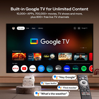 Projecteur intelligent Aurzen BOOM Mini Off White compatible Google TV 4K, 500 lumens ANSI, audio DoIby